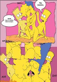 Bart gozando na Lisa e na Marge Simpson
