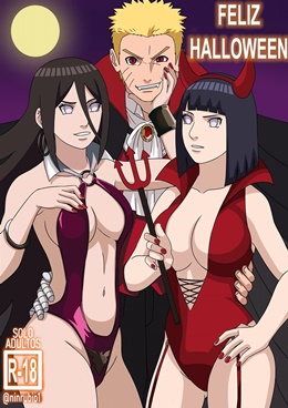 Naruto fodendo Hanabi e Hinata no Halloween